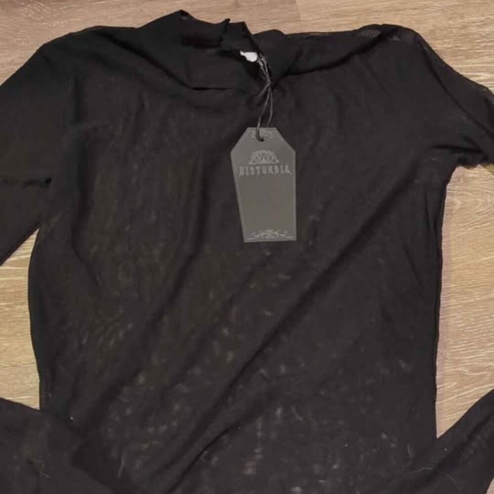Disturbia nercosis high neck long mesh top size 4 new
